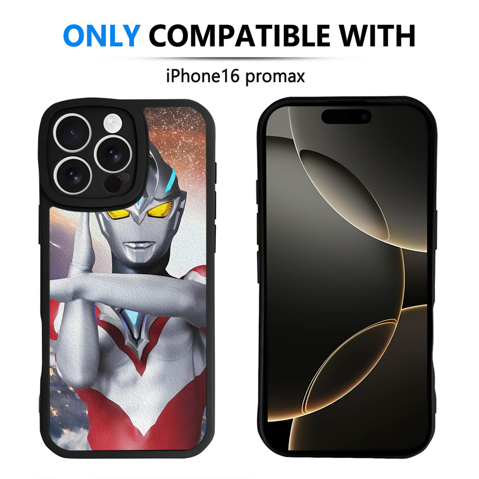 （画像用） ウルトラマン Ultraman 【iPhone 16シリーズ対応】シリコンスマホケース（レザー調） 材質：シリコン